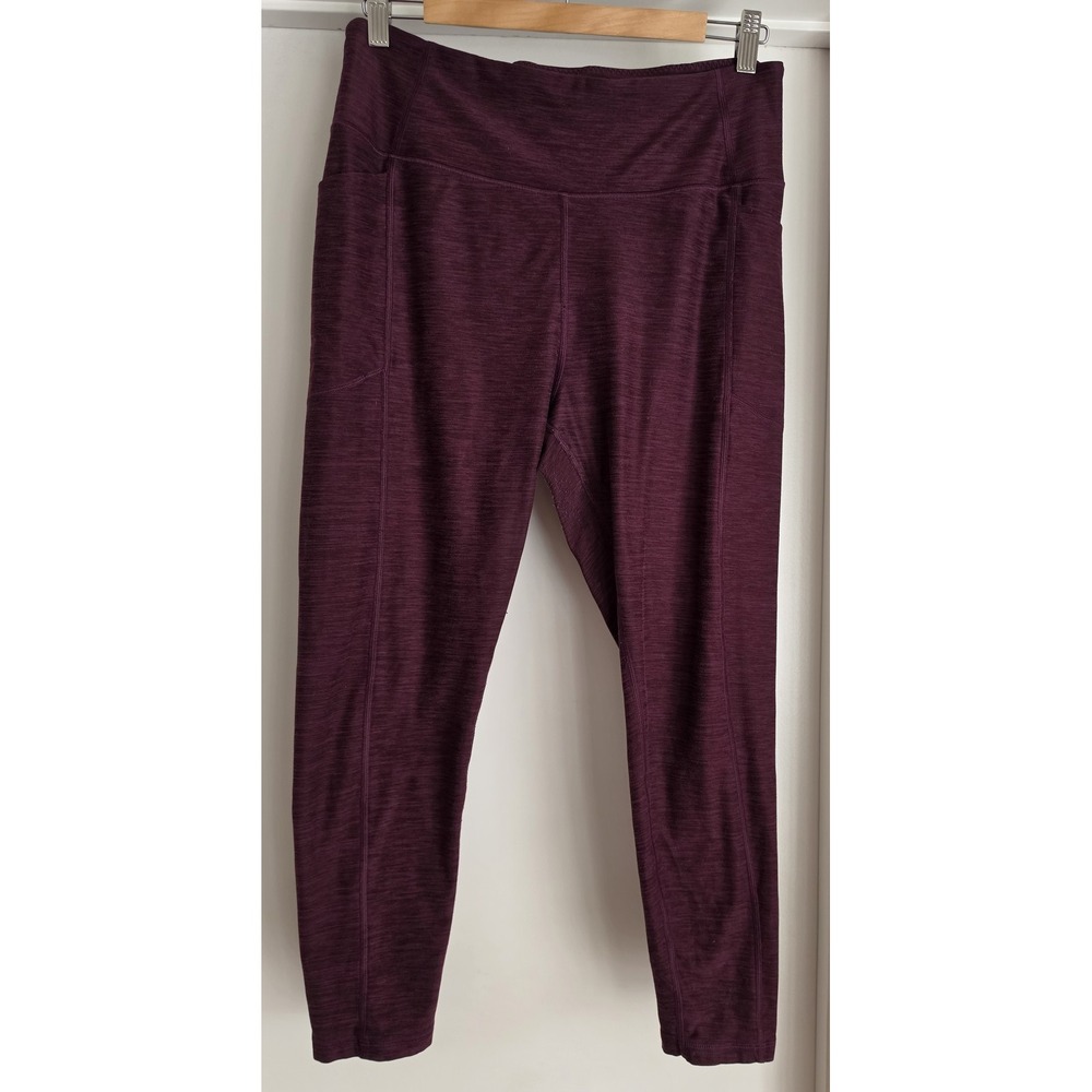 Victoria's Secret Leggings Size 14 Maroon Marled Athleisure Athletic Capri